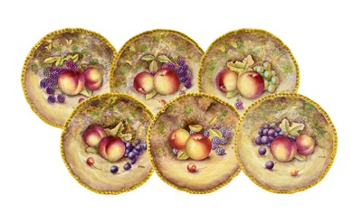 Lot 91 - A Set of Six Royal Worcester Porcelain Dinner...
