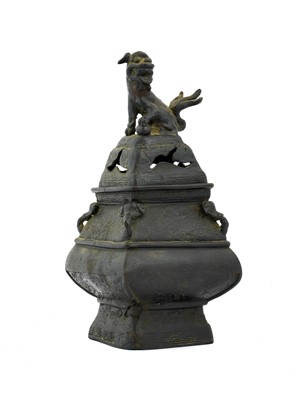 Lot 40 - A Chinese Bronze Censer and Cover, in Archaic...