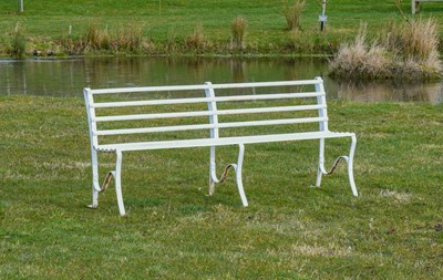 Lot 516 - A Regency-Style Wrought Iron Garden Bench,...