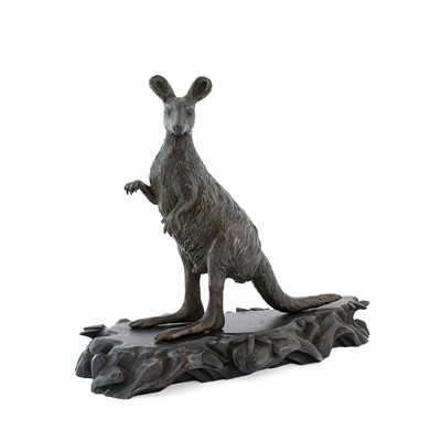 Lot 42 - A Japanese Bronze Okimono as a Kangaroo, Meiji...