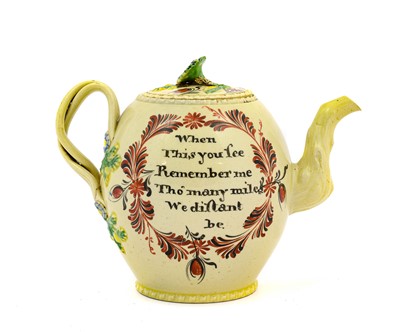Lot 66 - A Creamware Teapot and Cover, circa 1770,...