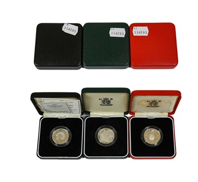 Lot 385 - 3 x Elizabeth II, Silver Proof Piedfort £2, to...