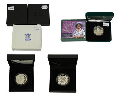 Lot 376 - 2 x Elizabeth II Silver Proof Piedfort £5, to...