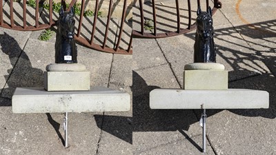Lot 526 - A Pair of Cast Metal and Black Painted...