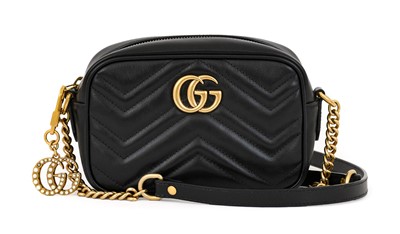 Lot 3031 - Gucci Marmont Small Black Leather Cross Body...