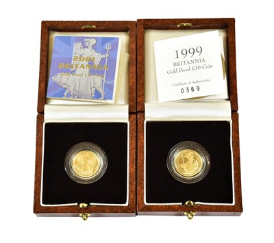 Lot 317 - 2 x Elizabeth II, Gold Proof £10 (⅒ oz)...