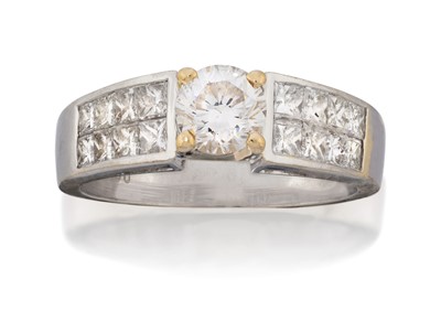 Lot 2181 - An 18 Carat White Gold Diamond Ring