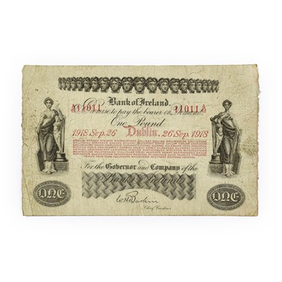 Lot 462 - Bank of Ireland £1, 26th September 1918,...