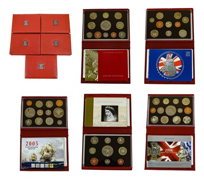 Lot 405 - 5 x The UK Deluxe Edition Proof Coin Sets, to...