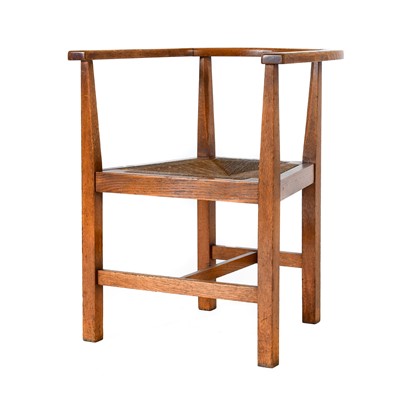Lot 308 - An Arts & Crafts Oak Tub Chair, with shaped...