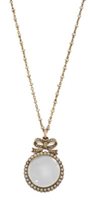 Lot 2042 - An Edwardian Split Pearl Locket Pendant on Chain