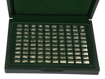 Lot 442 - The 100 Greatest Cars Silver Miniature...