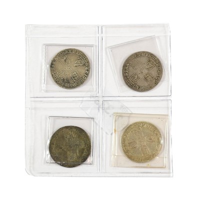 Lot 141 - ♦William III, 4 x Shillings comprising: 1696...