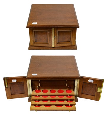 Lot 468 - ♦A Professionally-Made Mahogany Coin Cabinet,...