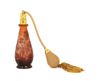 Lot 33 - An Émile Gallé Cameo Glass Perfume Bottle with...