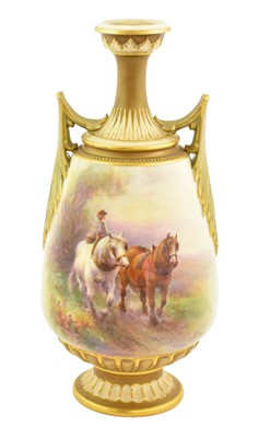 Lot 263 - A Royal Worcester Porcelain Vase, by Harry...