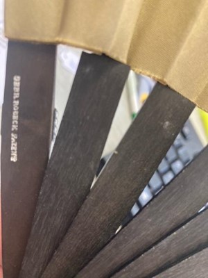 Lot 2152 - Circa 1890 Austrian Fan, with ebonised wood...