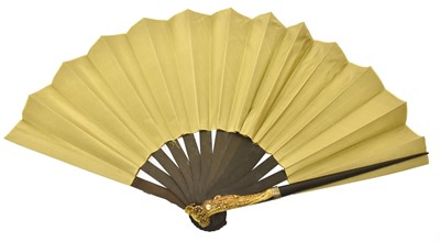 Lot 2152 - Circa 1890 Austrian Fan, with ebonised wood...