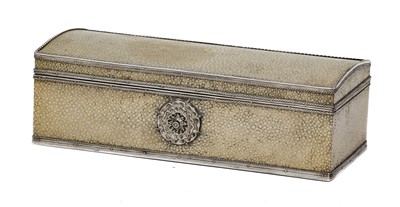 Lot 82 - An Arts & Crafts Shagreen and White-Metal...