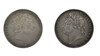 Lot 87 - 2 x Silver Crowns, comprising: George III 1818...