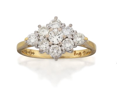 Lot 2082 - An 18 Carat Gold Diamond Cluster Ring