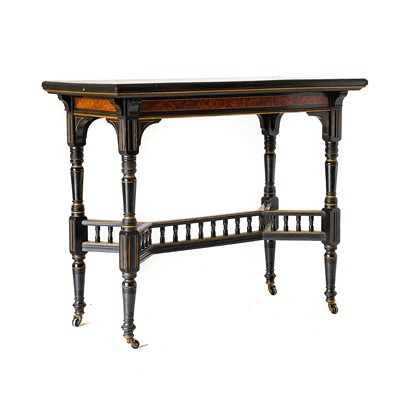 Lot 304 - An Aesthetic Movement Ebonised and Amboyna...