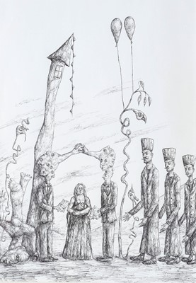 Lot 1056 - Frank Paul (b.1984) "The Wedding" Signed verso...