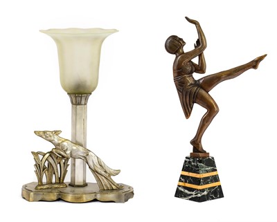 Lot 100 - A French Art Deco Patinated Metal Figure,...