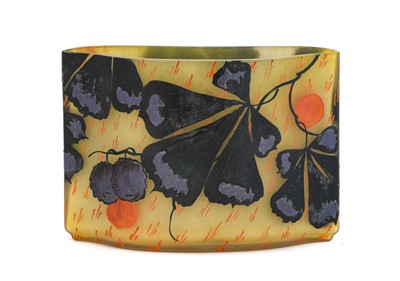 Lot 37 - A French Art Deco Leune Glass Vase, enamelled...