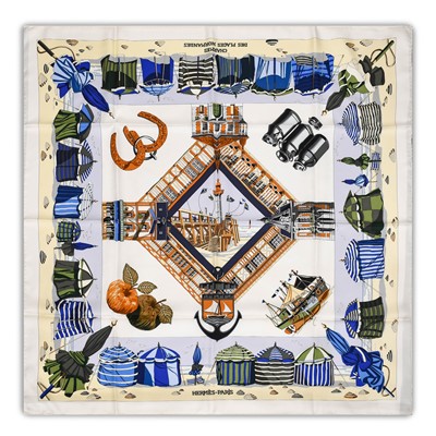 Lot 3054 - Hermès Silk Scarf, Charmes des Plages Normands...