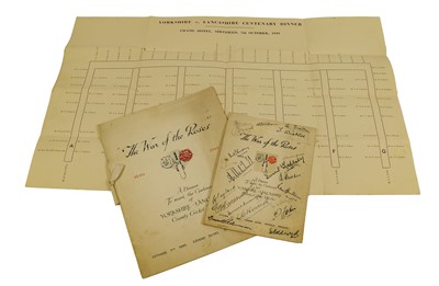 Lot 1 - The War Of The Roses Centenary Cricket Match Dinner 1849-1949