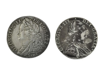 Lot 86 - 2 x Shillings, comprising: George II 1745, obv....