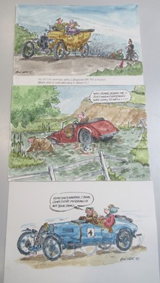 Lot 123A - Bill Scott: Three Original Watercolour Cartoon...