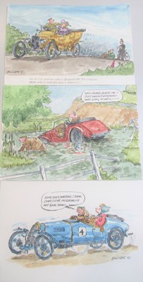 Lot 596 - Bill Scott: Three Original Watercolour Cartoon...