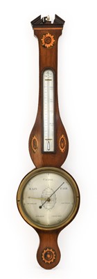 Lot 1418 - A Mahogany Inlaid Wheel Barometer, Signed...