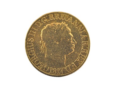Lot 225 - George III, Sovereign 1817, obv. laureate head...