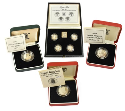 Lot 123 - UK £1 Silver Proof Piedfort Collection...