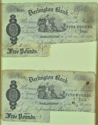 Lot 479 - Provincial Banknotes: 2 x Darlington Bank £5...