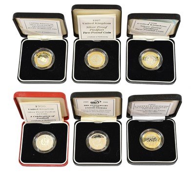 Lot 131 - 6 x Elizabeth II, Silver Proof Piedfort £2,...