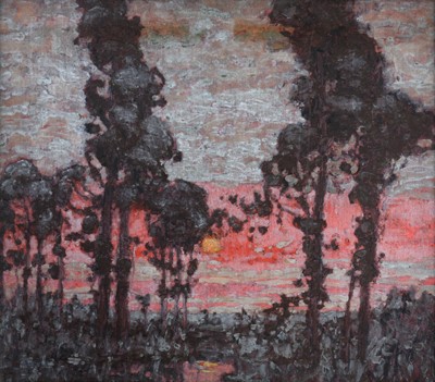 Lot 1054 - William Kiddier (1859-1934) "The Red Cloud"...