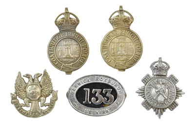Lot 2076 - Two Coatbridge Burgh Police Kepi Badges, each...