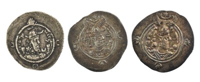 Lot 35 - ♦3 x Sasanian Kings, AR Drachms comprising:...