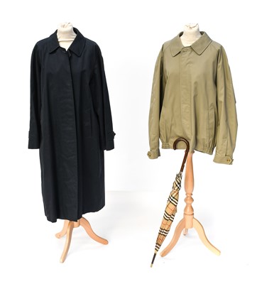 Lot 2123 - Burberrys Navy Single Breasted Mac/Coat with a...