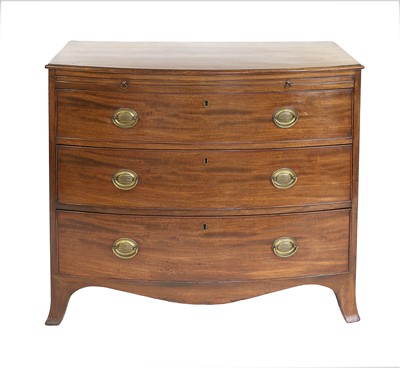 Lot 422 - A George III Mahogany Bowfront Dressing Chest,...