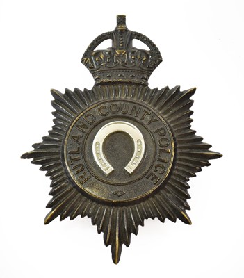 Lot 2087 - A Rutland County Police Helmet Plate, in...