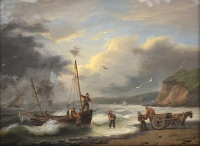 Lot 1048 - Thomas Luny (1759-1837) Smugglers on...