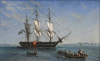 Lot 1046 - Circle of Thomas Luny (1759-1837) Rowing boats...