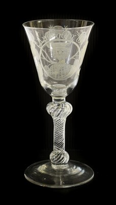 Lot 203 - A Jacobite Portrait Goblet, circa 1750, the...