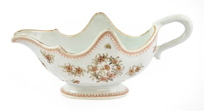 Lot 313 - A Chinese Porcelain Sauceboat, Qianlong, of...