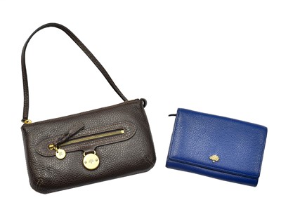 Lot 2263 - Mulberry Dark Oak Pebbled Leather Wristlet or...